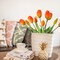 10PCS Artificial Tulips – Real Touch Fake Flowers Bouquet for Home, Table, Party, and Wedding Décor (Orange)